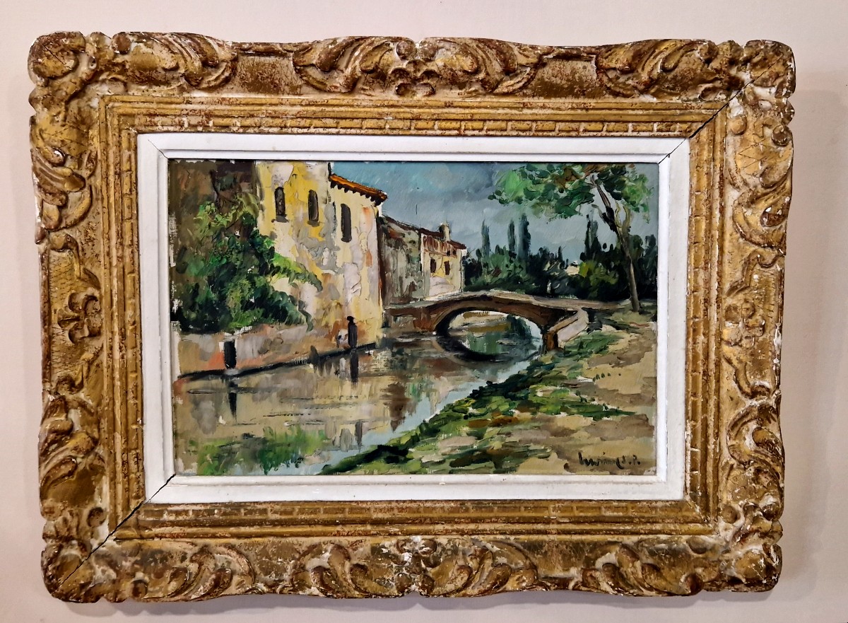 Bords De Rivière De Villiers Sur Morin Par Robert Lavoine L.p (1916-1999)