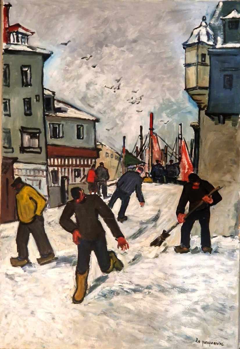 Honfleur sous la neige par Henriette Le Pesqueux 