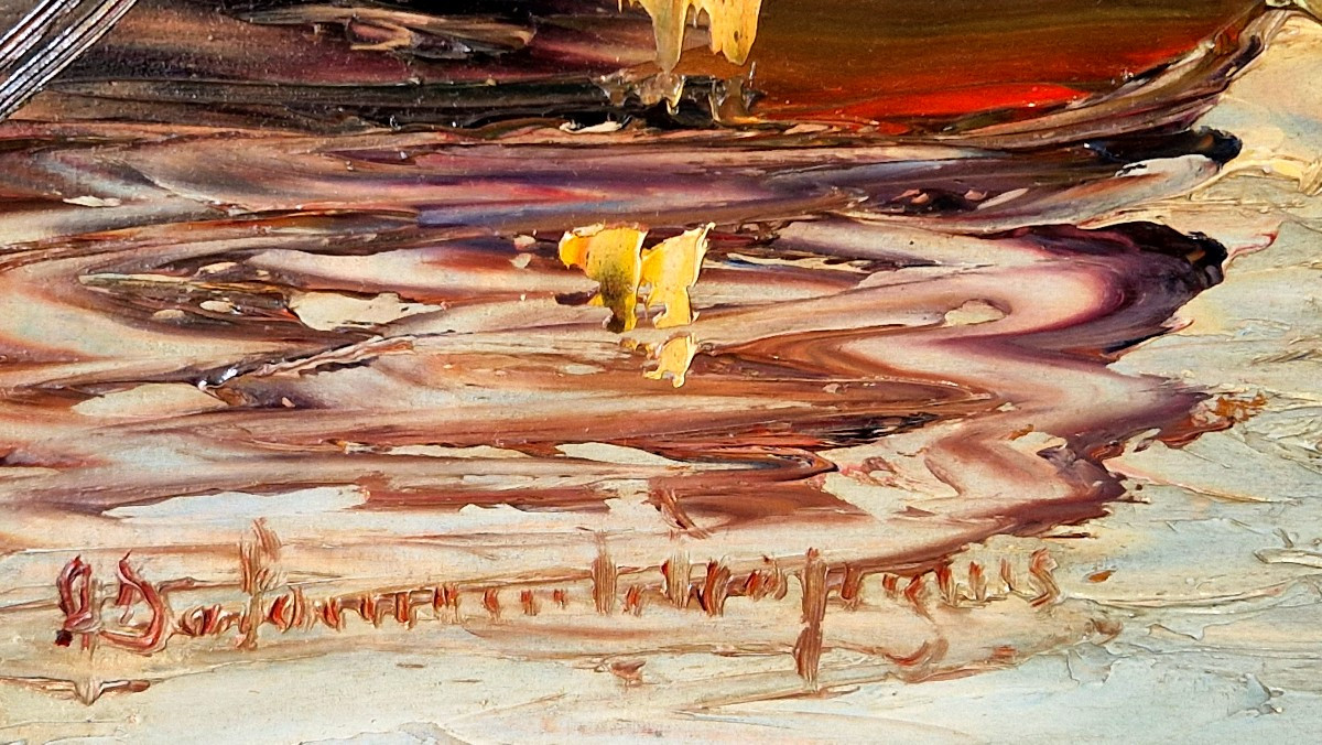 Oil On Cardboard By André Salomon Le Tropezien ''view Of Saint-tropez''-photo-4