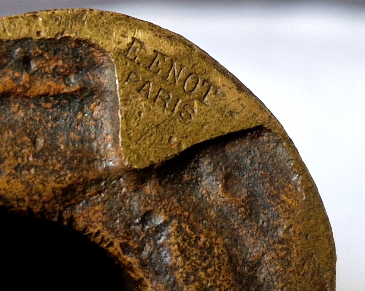 Singe Assis En Bronze Par Edouard Enot -photo-5