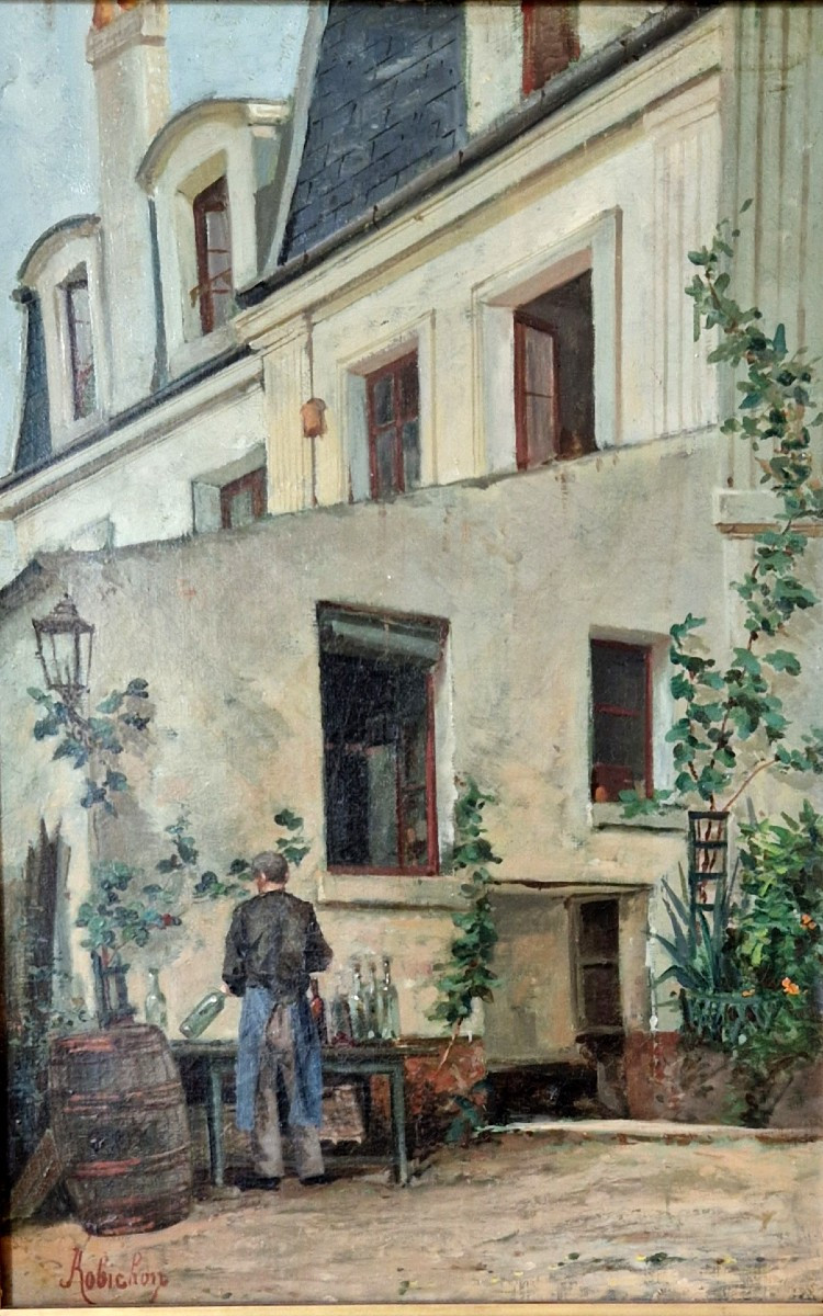 The Bottle Washer By Jules Robichon (1839-1910)