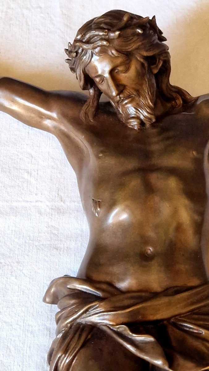 Bronze Of Christ Signed F. Barbedienne After Algarde, 19th Century-photo-2