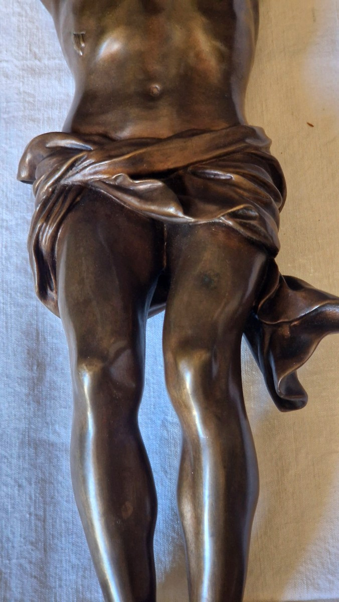 Bronze Of Christ Signed F. Barbedienne After Algarde, 19th Century-photo-3