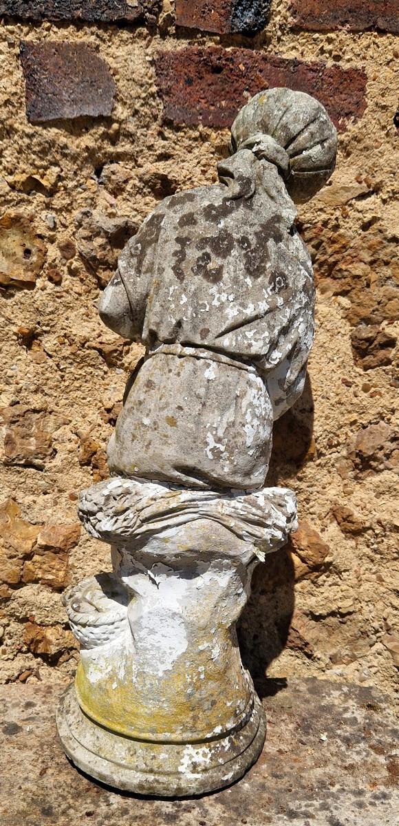 20th Century Reconstituted Stone Garden Statuette-photo-4