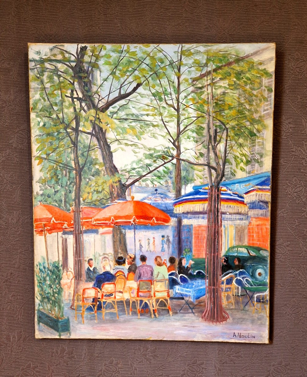 Les Terrasses Parisiennes Par Adrien Noulin Vers 1960-photo-2