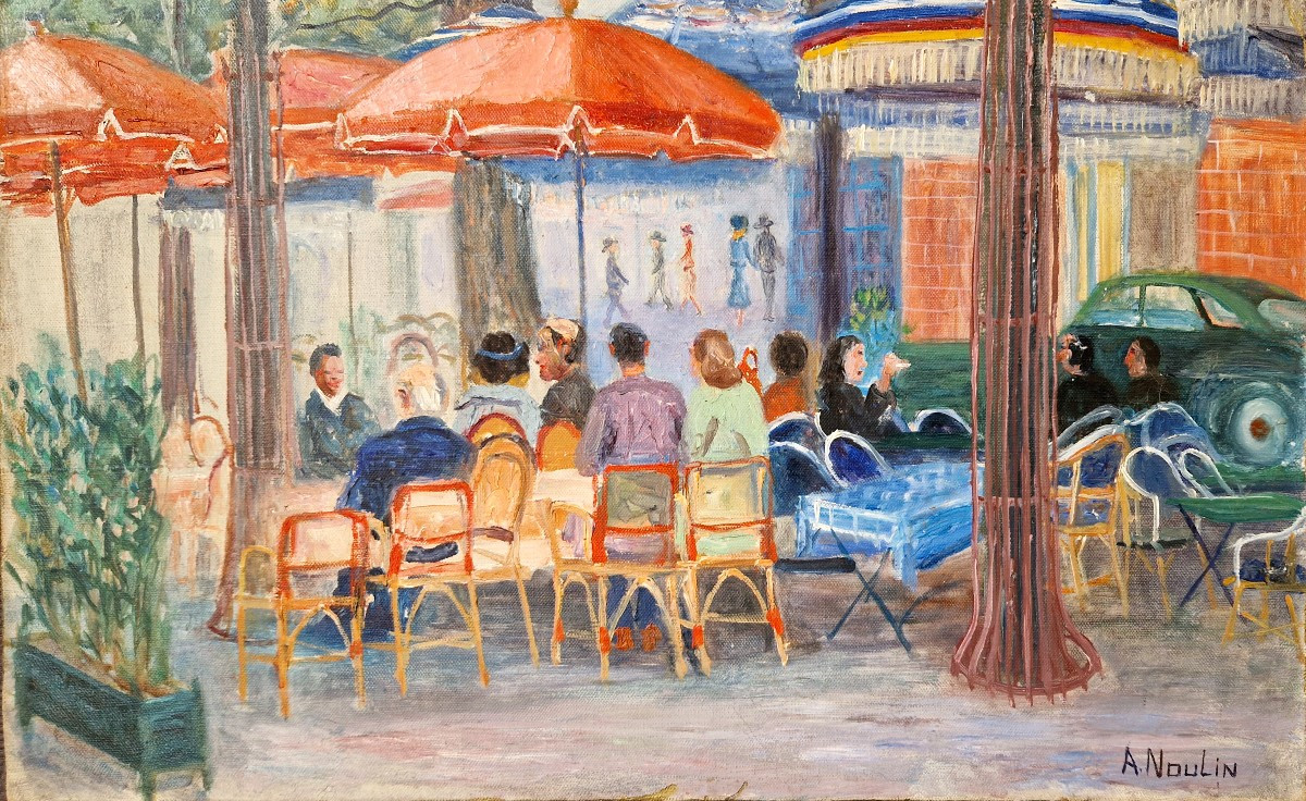 Les Terrasses Parisiennes Par Adrien Noulin Vers 1960-photo-4