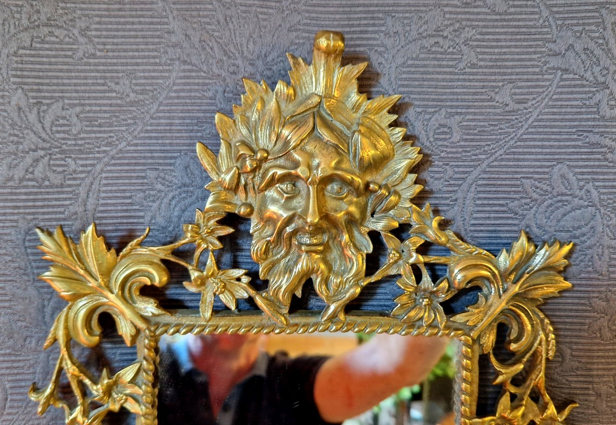 Miroir en bronze doré de style rocaille-photo-1