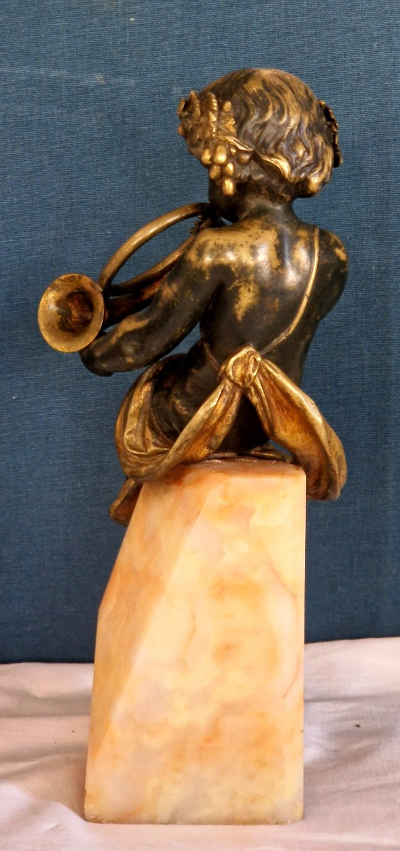 Putti musicien en bronze-photo-1