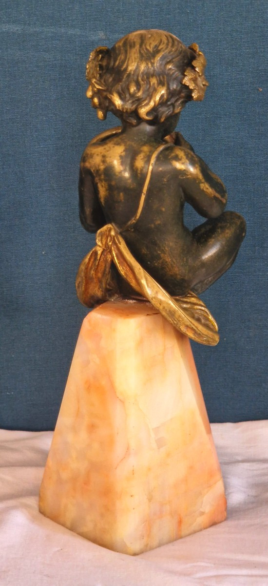 Putti musicien en bronze-photo-2