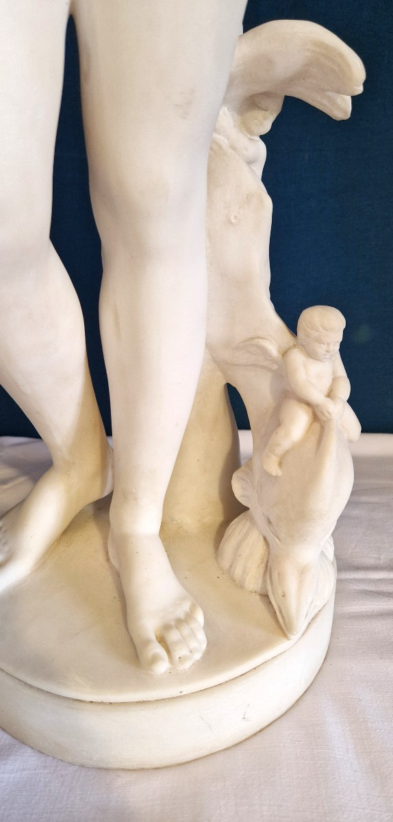 statue en marbre et albatre représentant Vénus signé F. G . Pugi Florence-photo-5