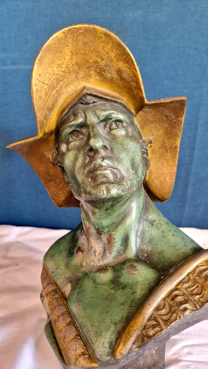 Gladiator In Spelter By Richard Aurili (1834-1914) -photo-1