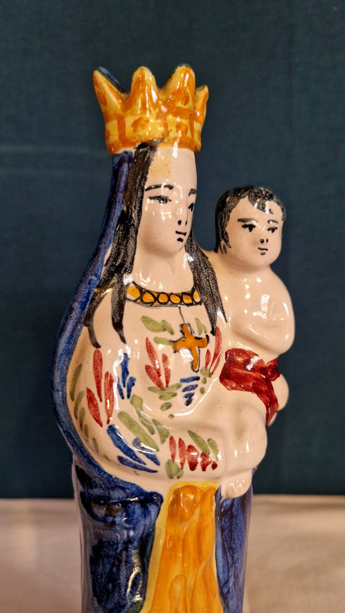 Vierge à l'Enfant en Faïence -photo-2