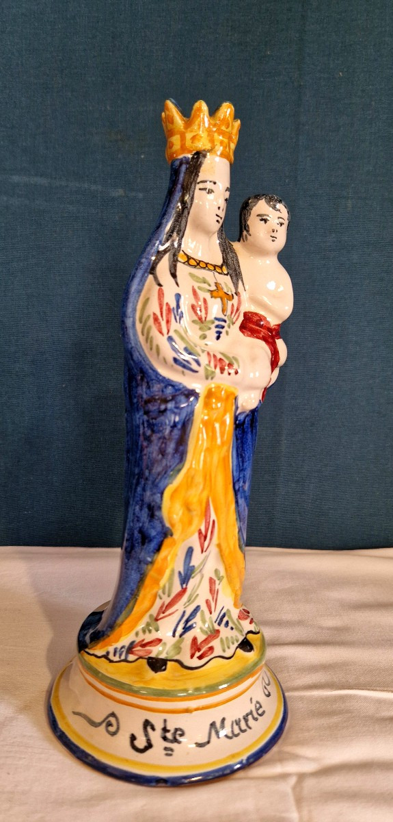 Vierge à l'Enfant en Faïence -photo-3