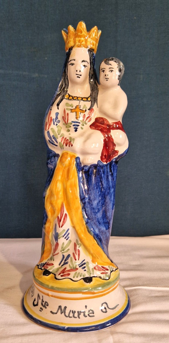 Vierge à l'Enfant en Faïence 