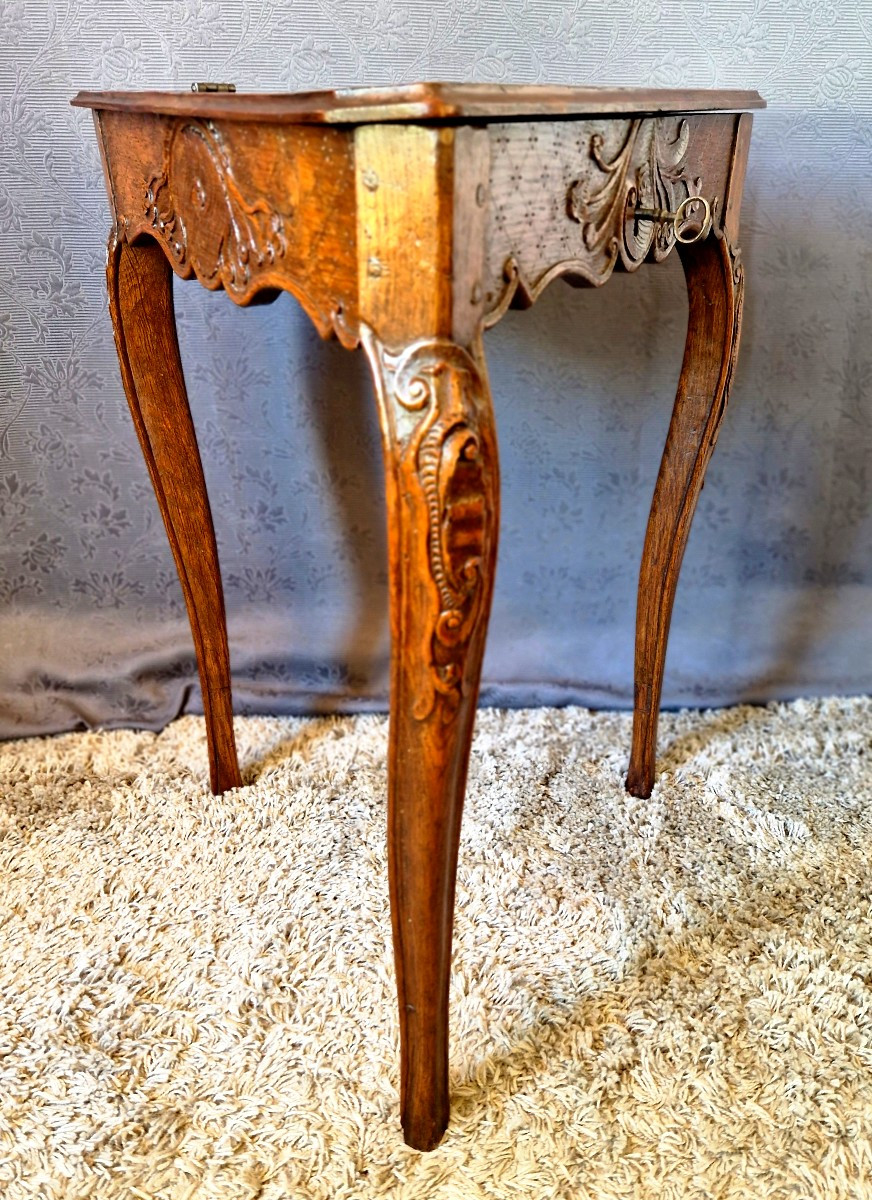 Table angle Liégeoise en chêne XIXème-photo-2