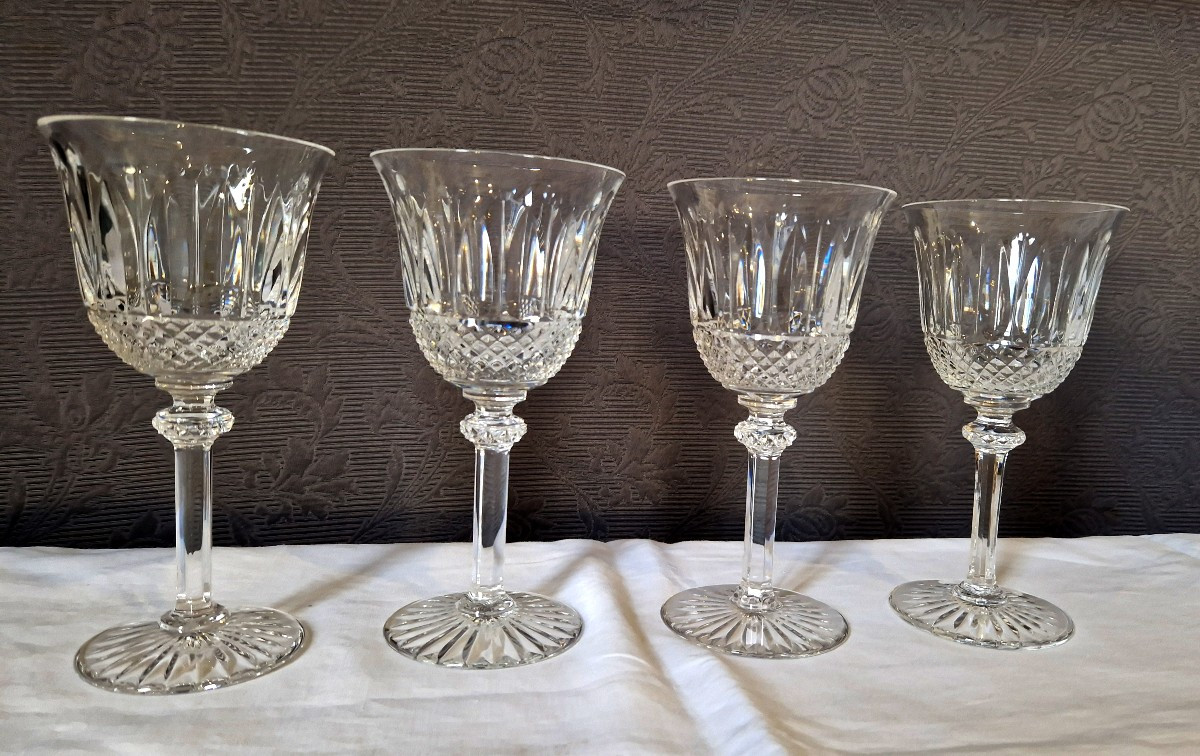 4 Saint Louis Crystal Wine Glasses, Tommy Model-photo-2