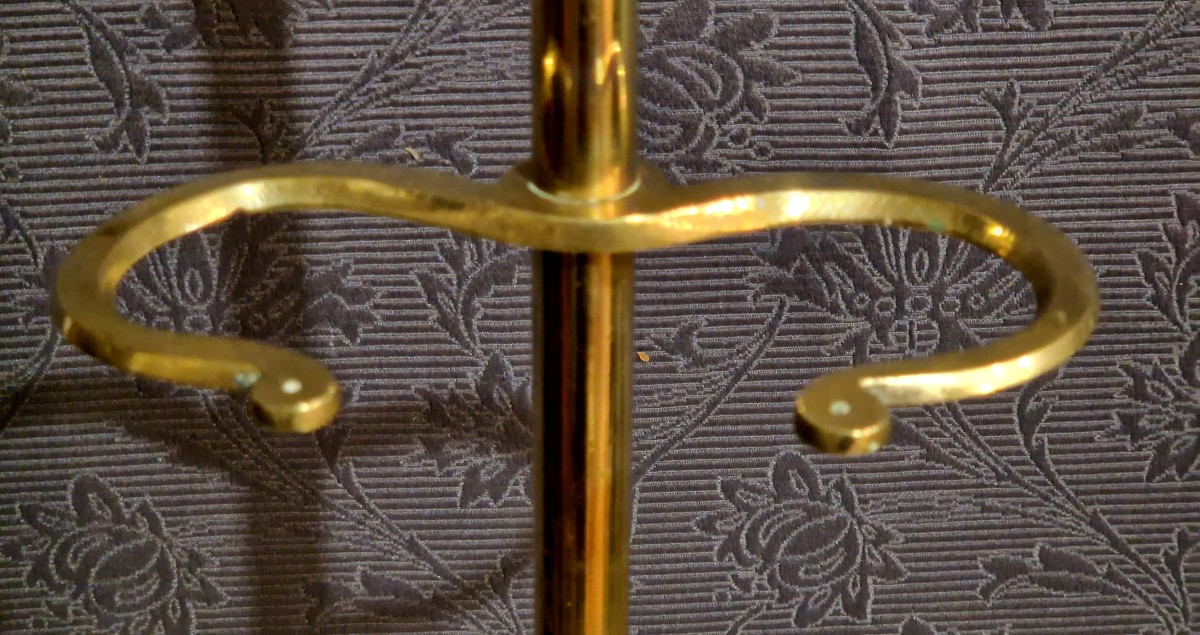 Serviteur de cheminée/porte parapluie  en laiton XIXème-photo-3