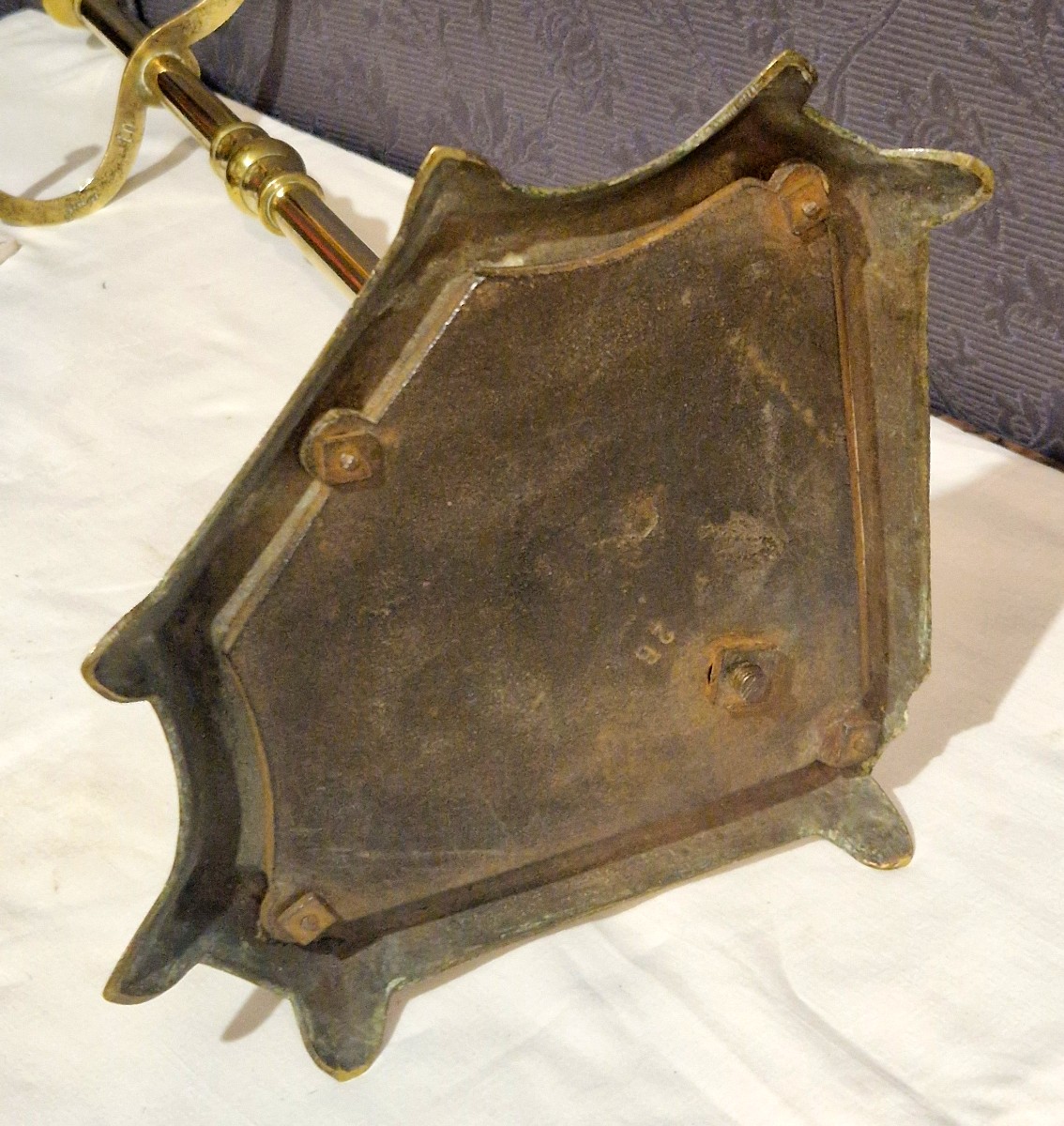 Serviteur de cheminée/porte parapluie  en laiton XIXème-photo-4