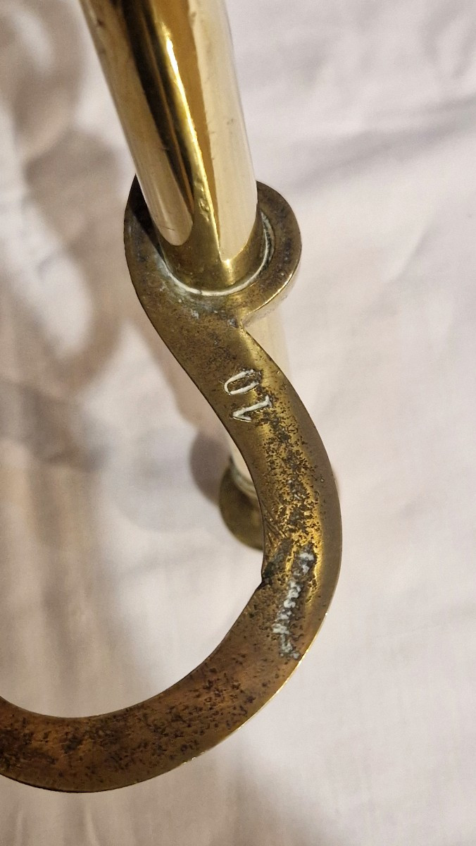 Serviteur de cheminée/porte parapluie  en laiton XIXème-photo-5