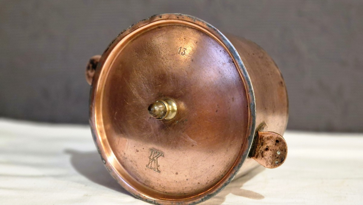 Small Copper Vegetable Dish With Initial K-photo-3