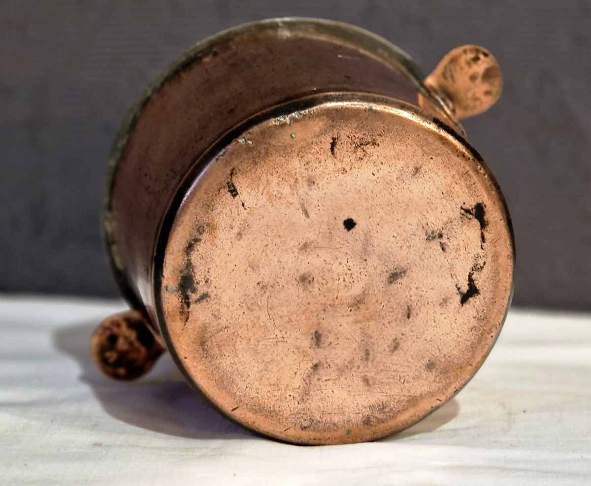 Small Copper Vegetable Dish With Initial K-photo-1
