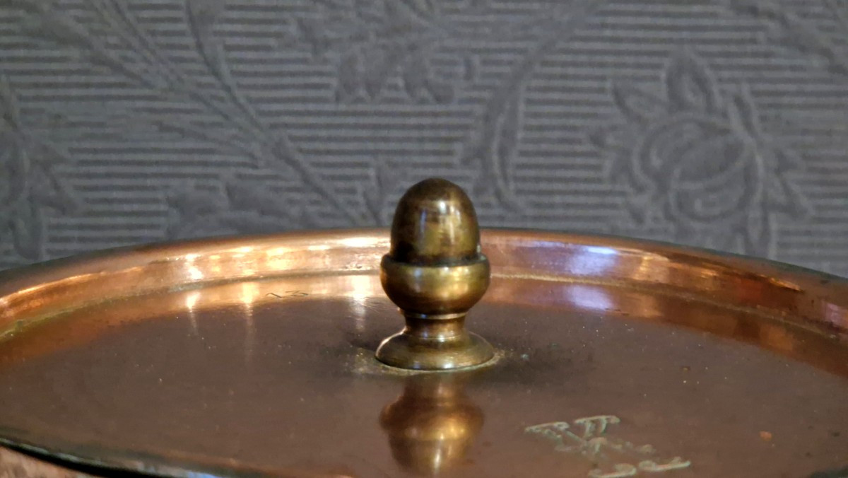 Small Copper Vegetable Dish With Initial K-photo-3