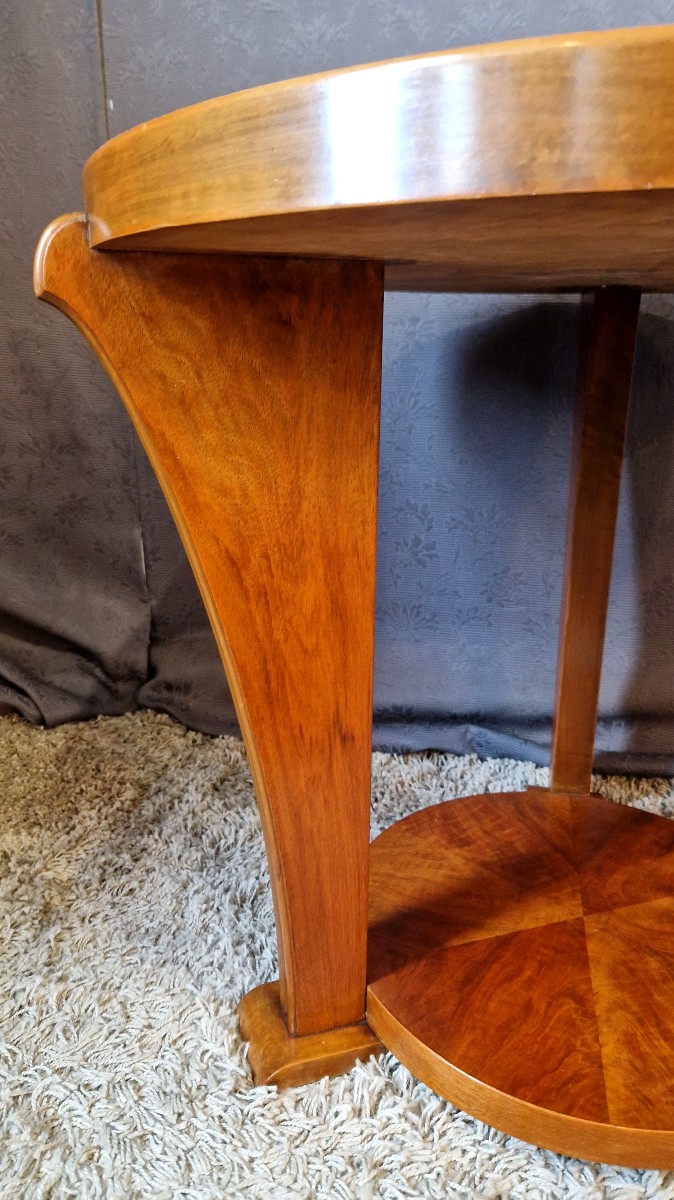 Art Deco Side Table In Walnut Veneer-photo-4