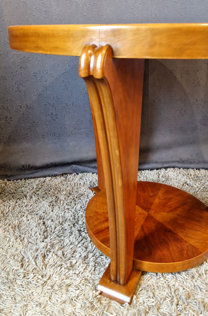 Art Deco Side Table In Walnut Veneer-photo-2