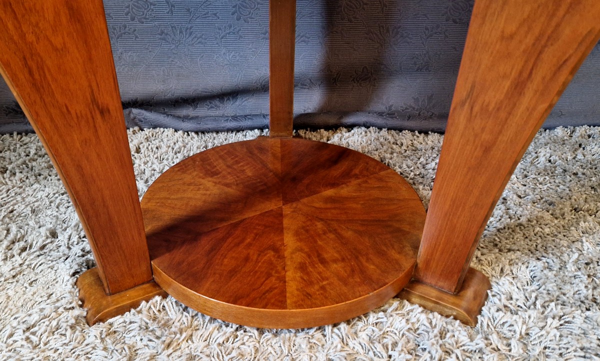 Art Deco Side Table In Walnut Veneer-photo-6