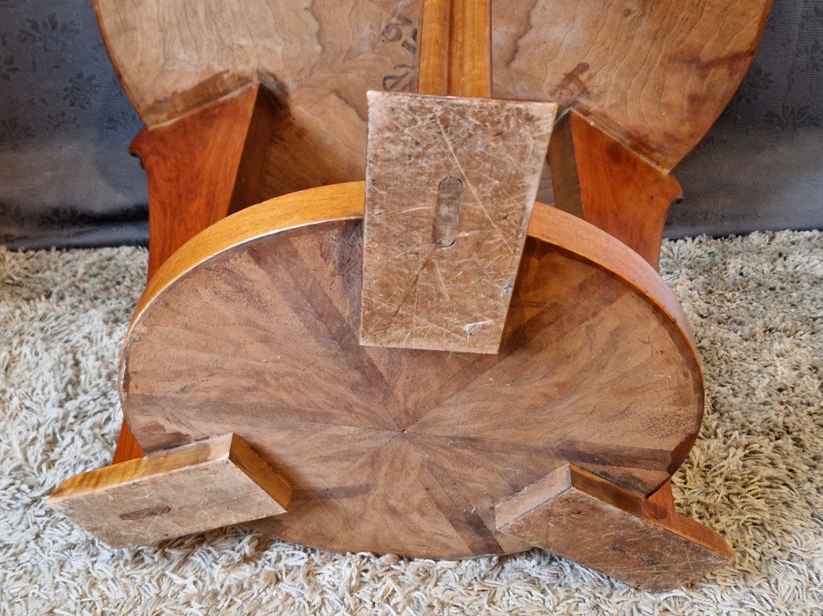 Art Deco Side Table In Walnut Veneer-photo-8