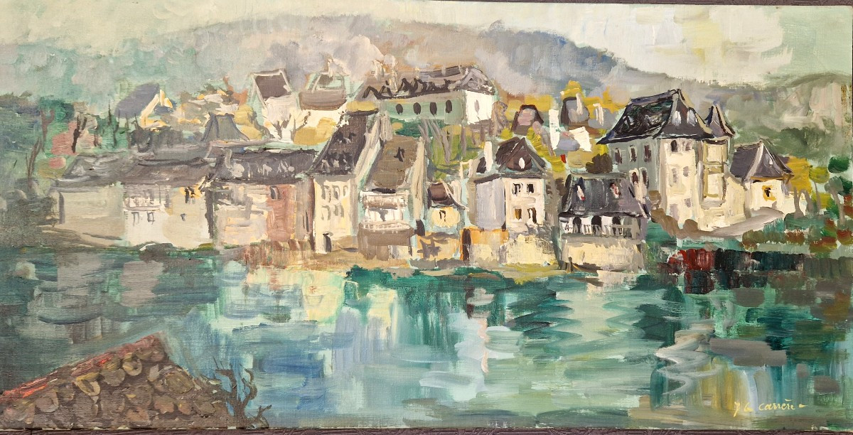 Village Of Argentat-sur-dordogne By Jean Gerard Carrère (1922-2015)-photo-3