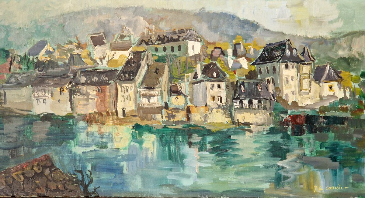 Village Of Argentat-sur-dordogne By Jean Gerard Carrère (1922-2015)