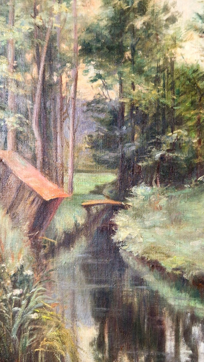 Wash House Near The Woods By Niles Langlois, Dated 1907-photo-3
