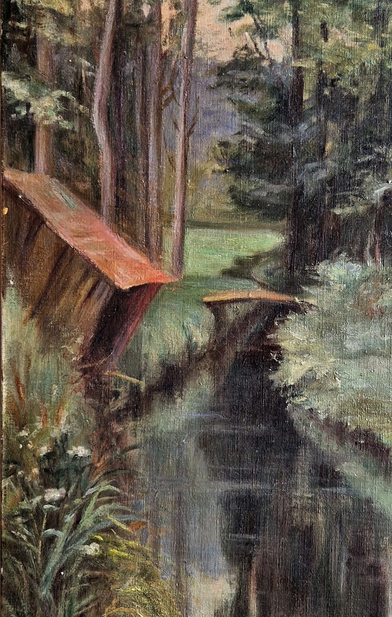 Wash House Near The Woods By Niles Langlois, Dated 1907-photo-2