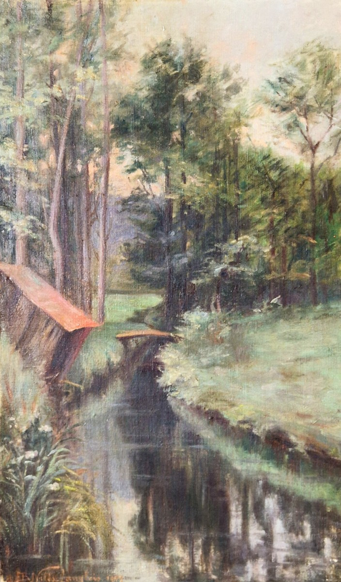 Wash House Near The Woods By Niles Langlois, Dated 1907-photo-7