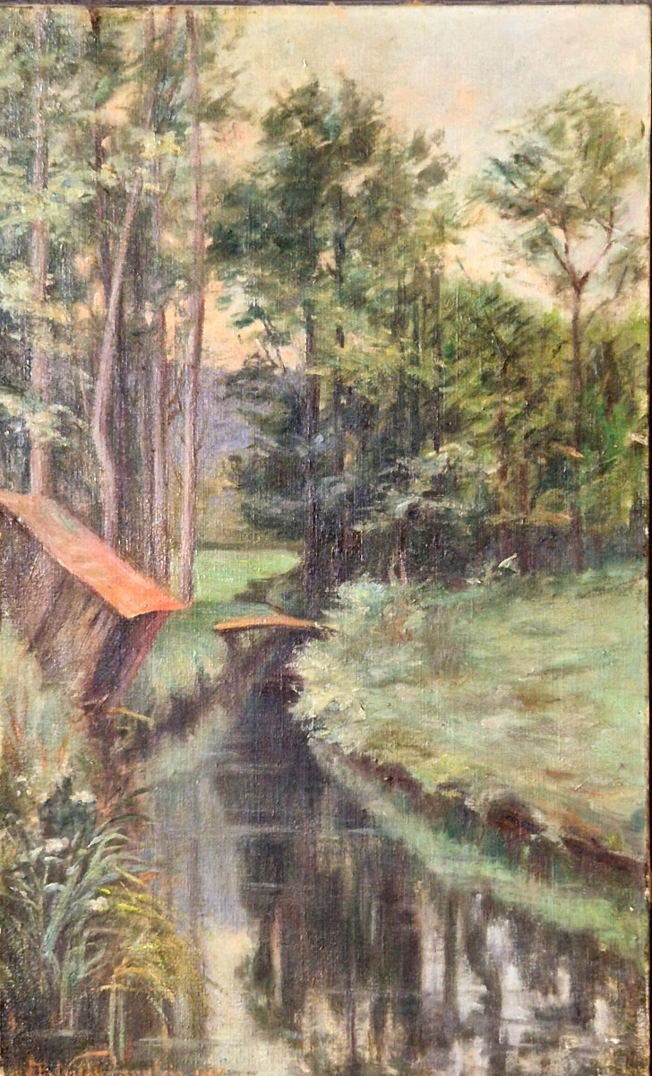 Wash House Near The Woods By Niles Langlois, Dated 1907