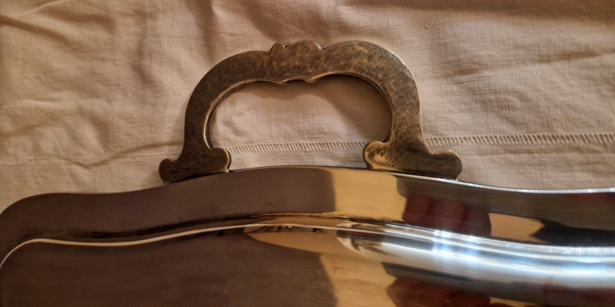 Silver Metal Serving Tray-photo-2