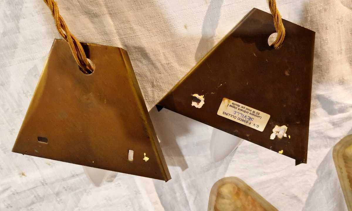 Pair Of Art Deco Style Wall Sconces -photo-7