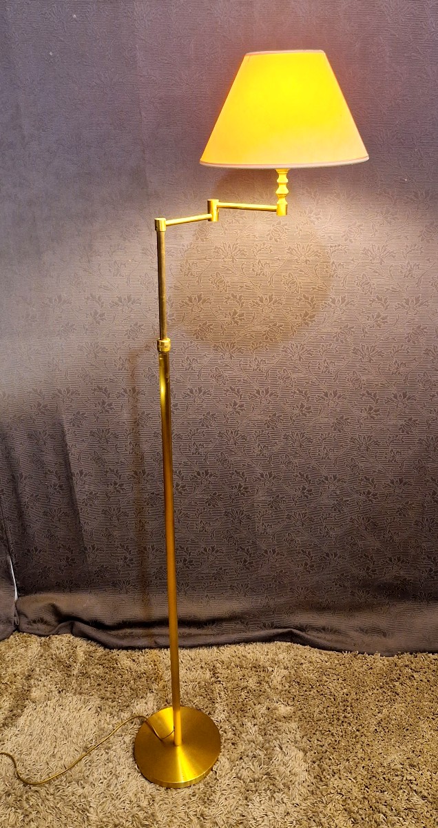 Lampe liseuse ajustable en laiton à bras amovible-photo-1