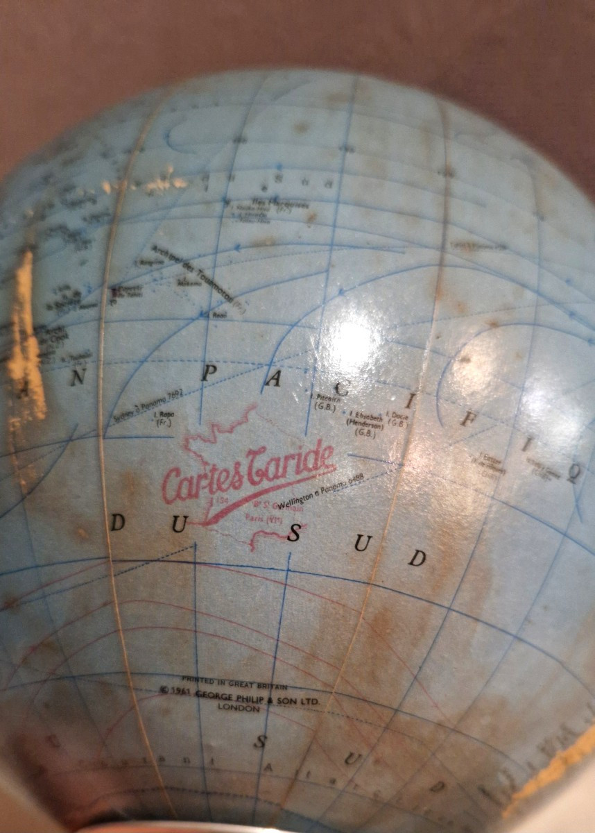 Globe terrestre lumineux en verre XXe-photo-4