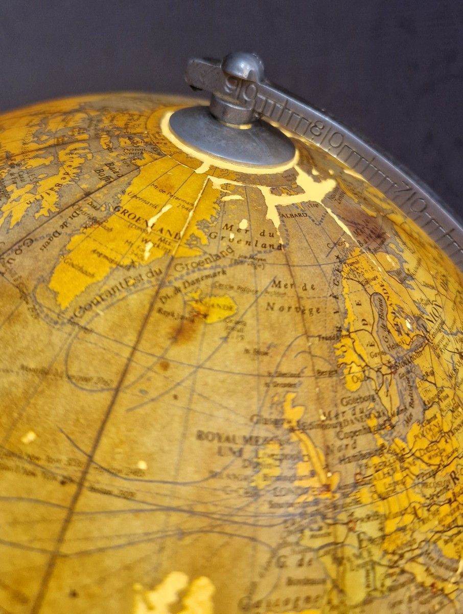 Globe terrestre lumineux en verre XXe-photo-6