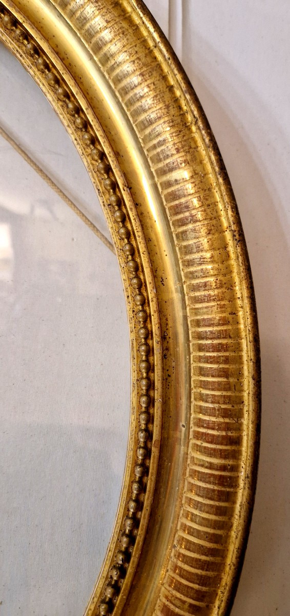 Pair Of Oval Frames Gilded With Gold Leaf, 19th Century-photo-4