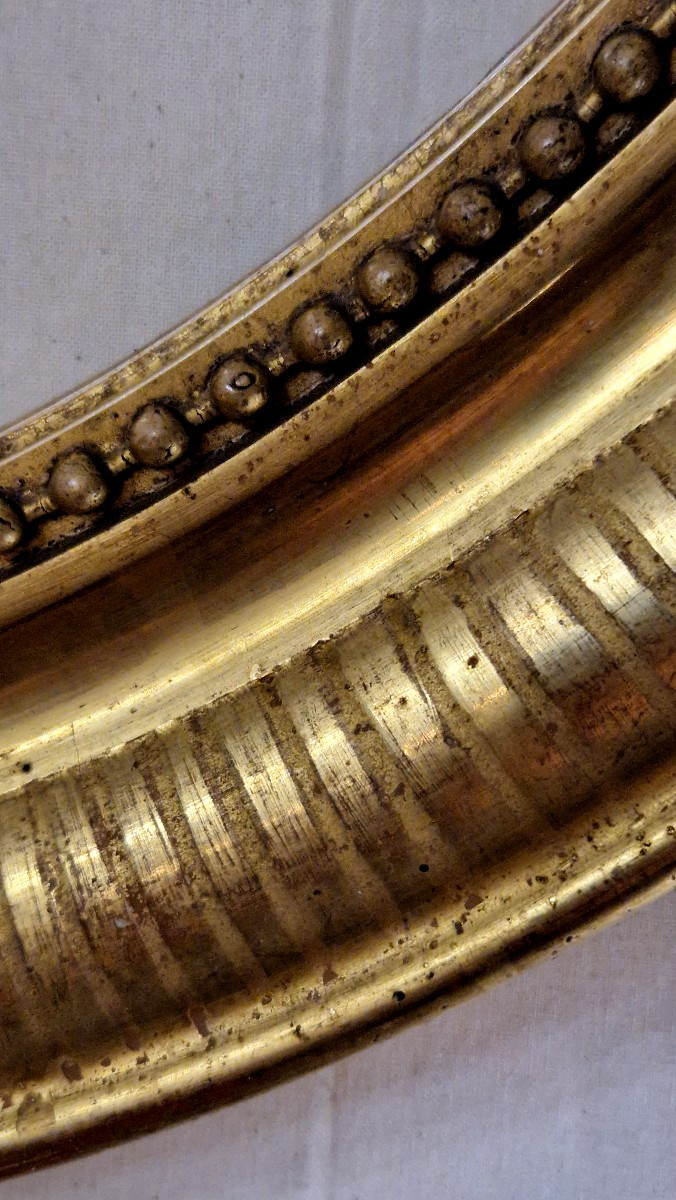 Pair Of Oval Frames Gilded With Gold Leaf, 19th Century-photo-5