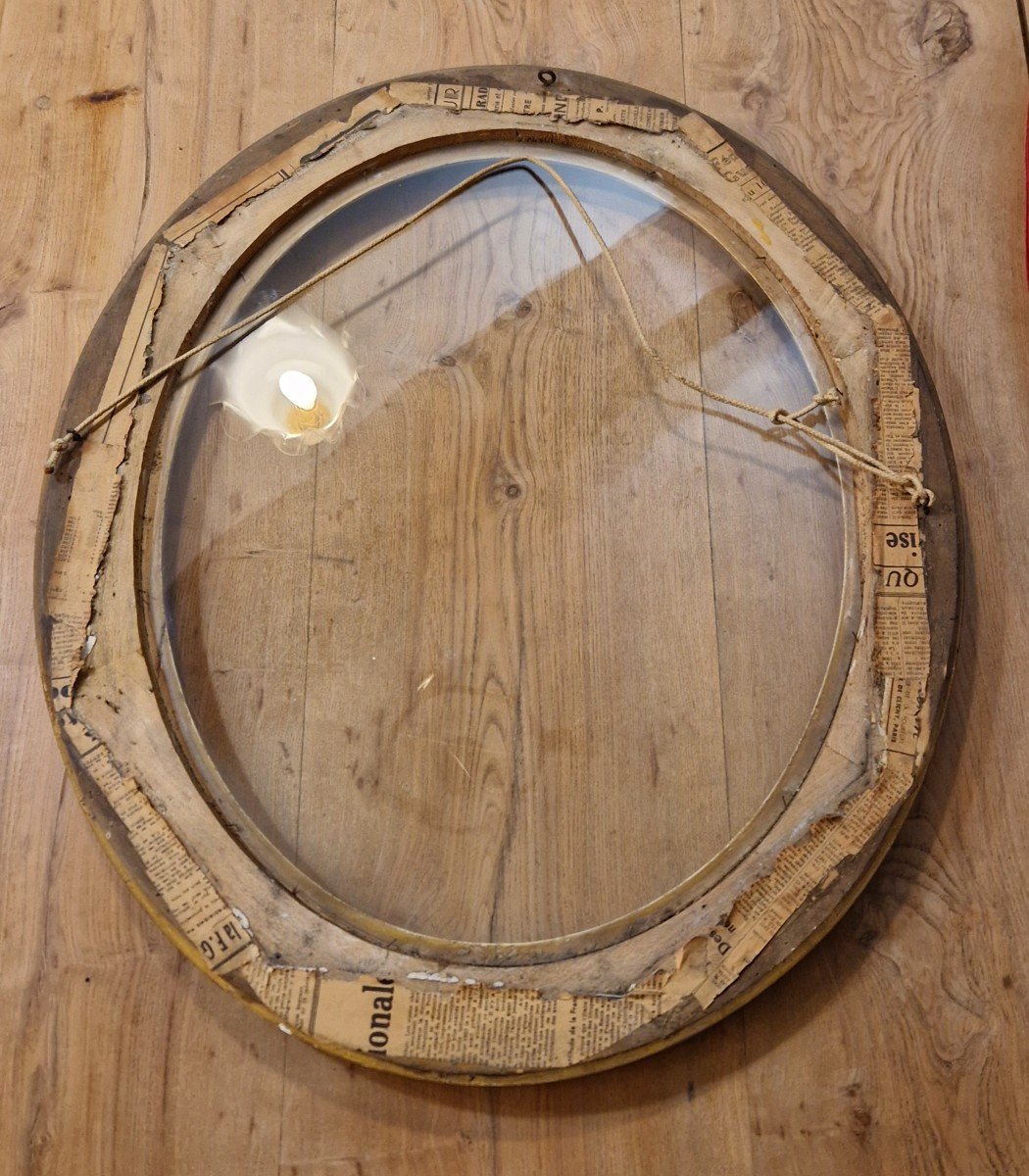 Pair Of Oval Frames Gilded With Gold Leaf, 19th Century-photo-8