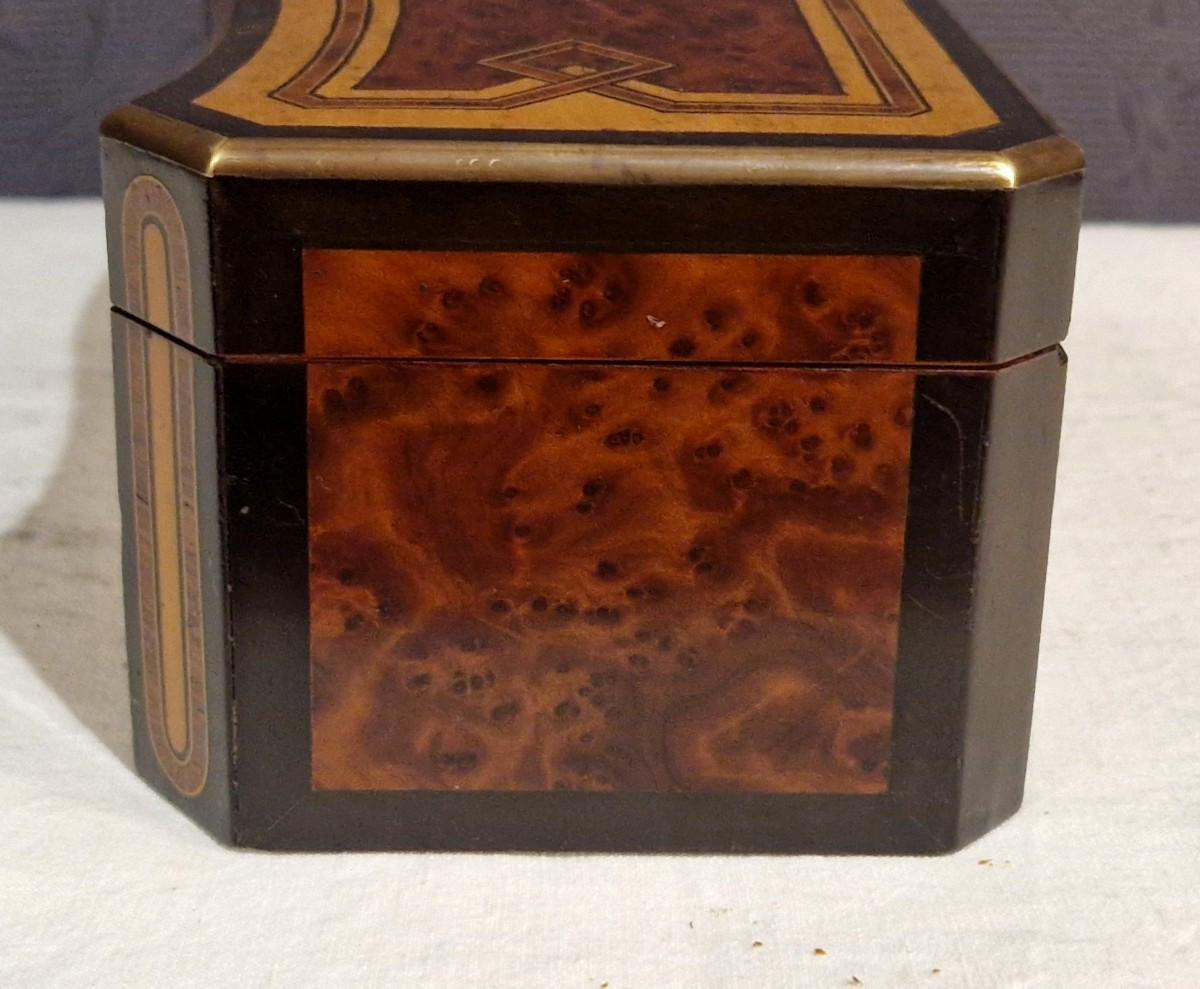 Curved Glove Box In Marquetry, Napoleon III Period -photo-1