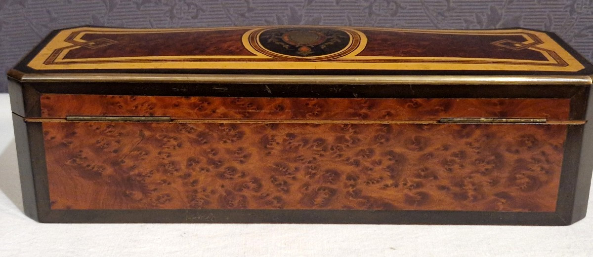Curved Glove Box In Marquetry, Napoleon III Period -photo-2