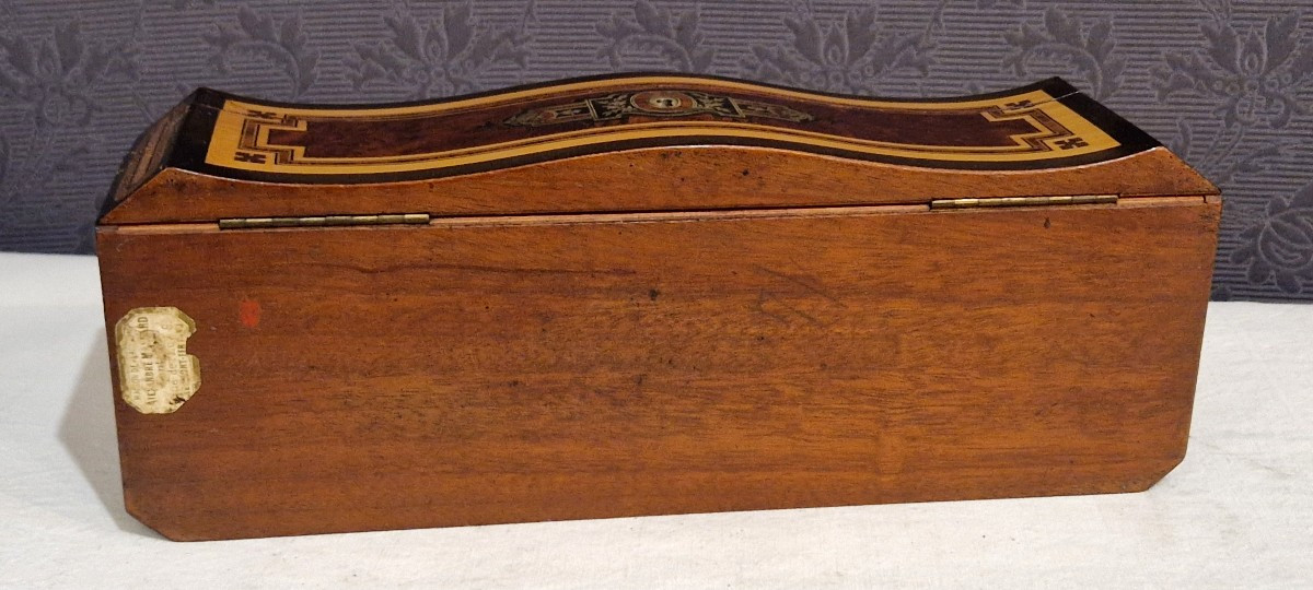 Curved Glove Box In Marquetry, Napoleon III Period -photo-8
