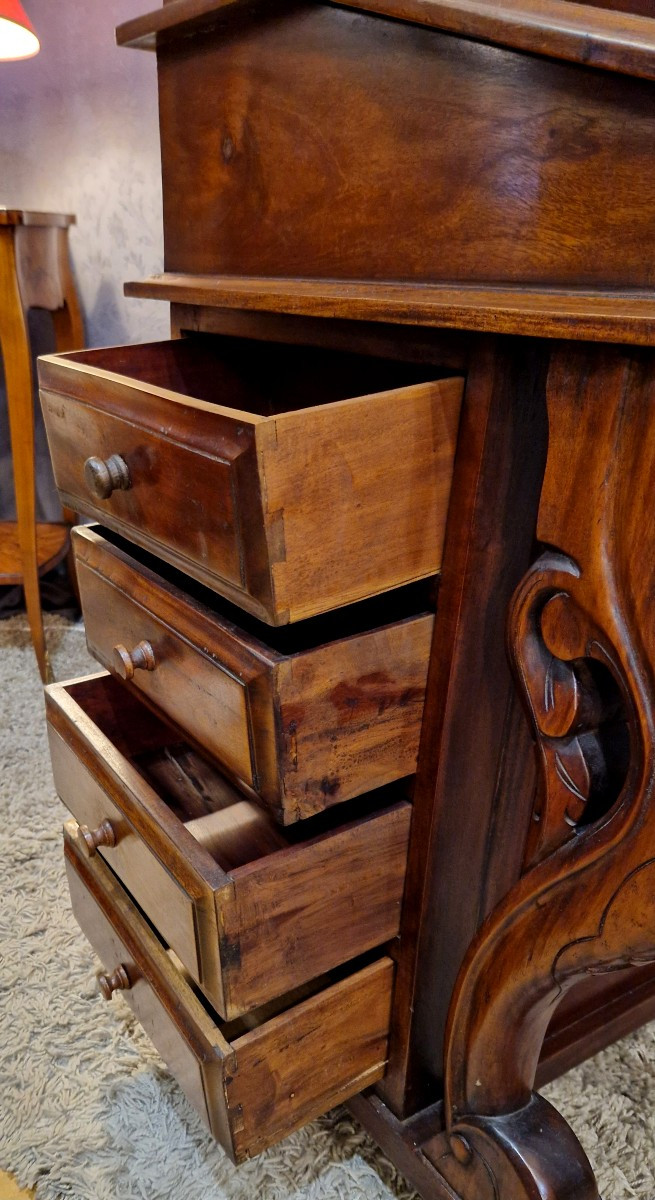 English Davenport Travel Desk, 20th Century, Made Of Mahogany. -photo-6