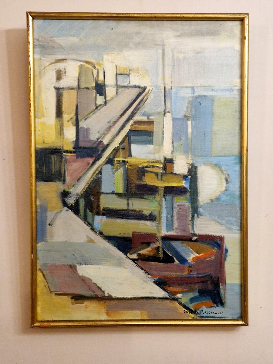 Composition abstraite de Colette Masgrau  (1928-2025), datée 1969-photo-2