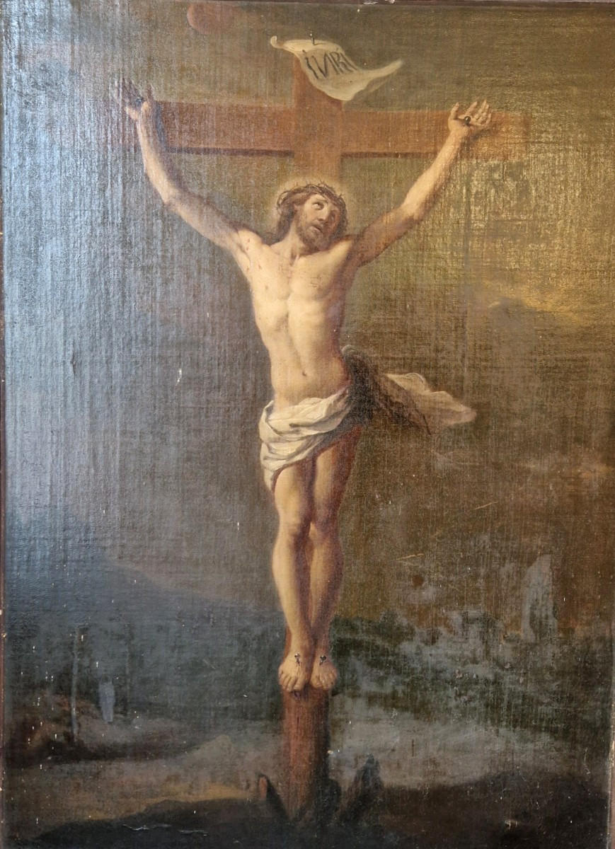 Scène de Crucifixion - d’après Simon Vouet Travail d'école- 1742-photo-2